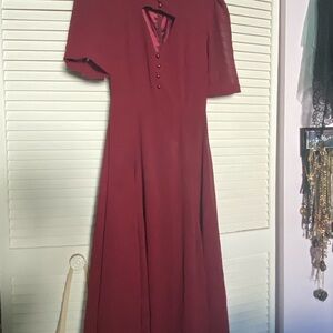 Collectif X ModCloth Elegant 70s Style Burgundy Dress